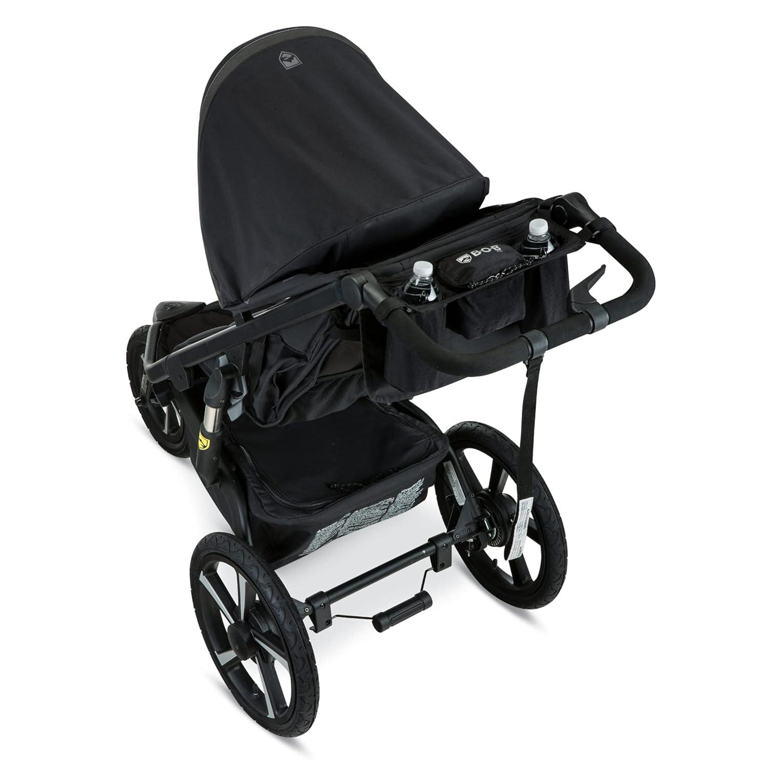 imageBOB Gear Deluxe Handlebar Console with Tire Pump for Single Jogging Strollers Black1 Piece
