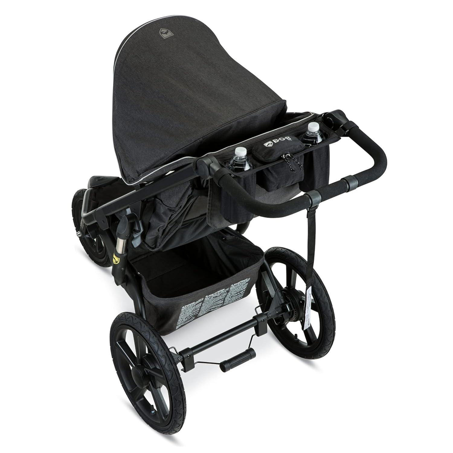 imageBOB Gear Deluxe Handlebar Console with Tire Pump for Single Jogging Strollers Black1 Piece