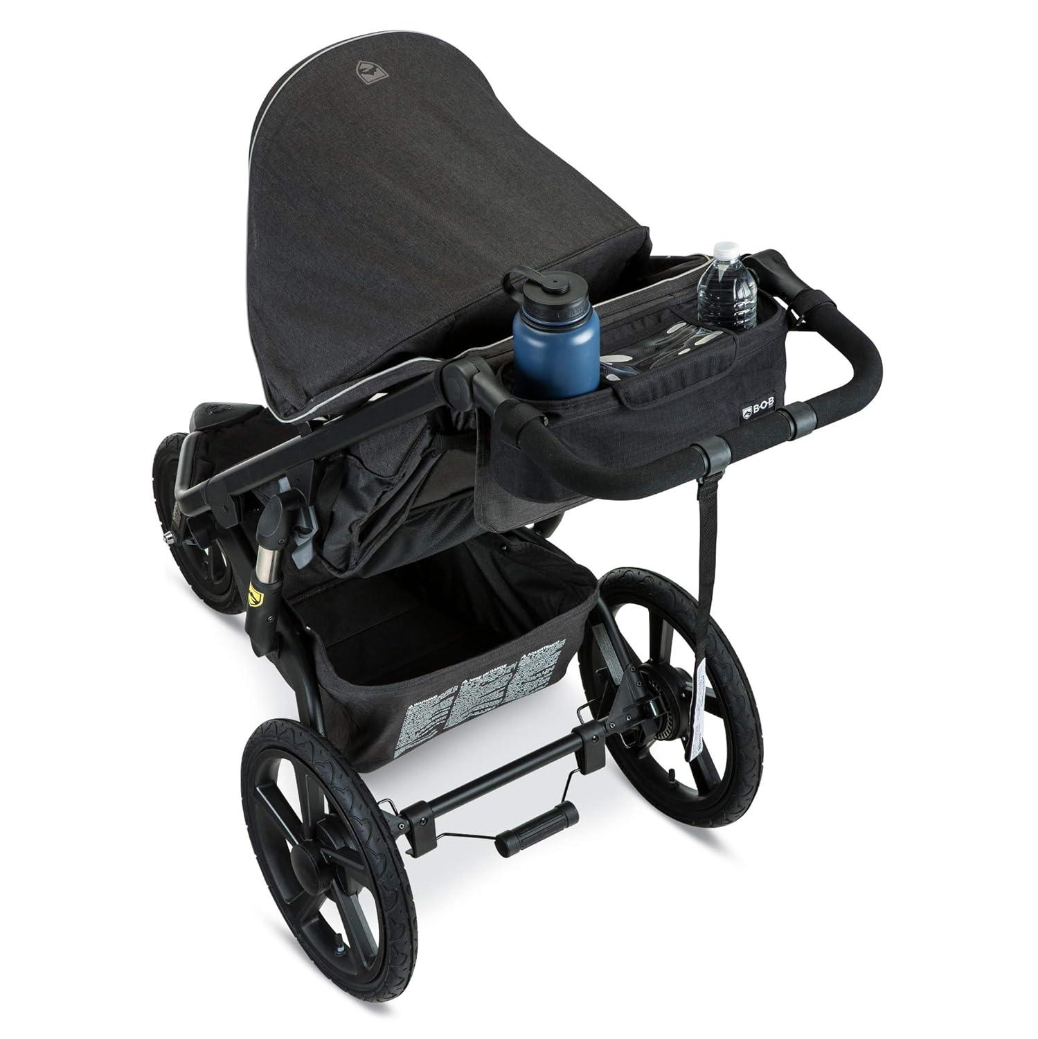 imageBOB Gear Deluxe Handlebar Console with Tire Pump for Single Jogging Strollers Black2 Piece Set