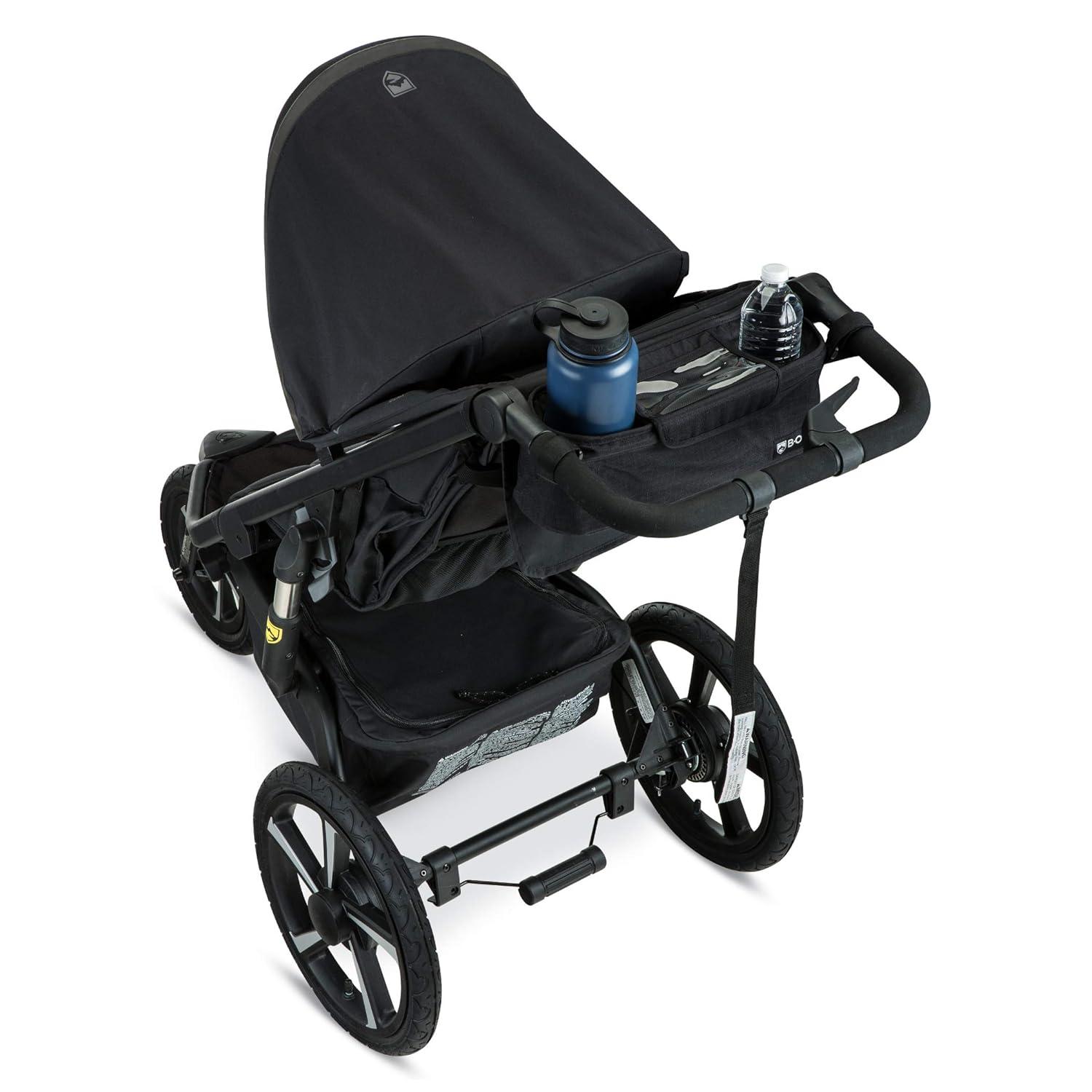 imageBOB Gear Deluxe Handlebar Console with Tire Pump for Single Jogging Strollers Black2 Piece Set