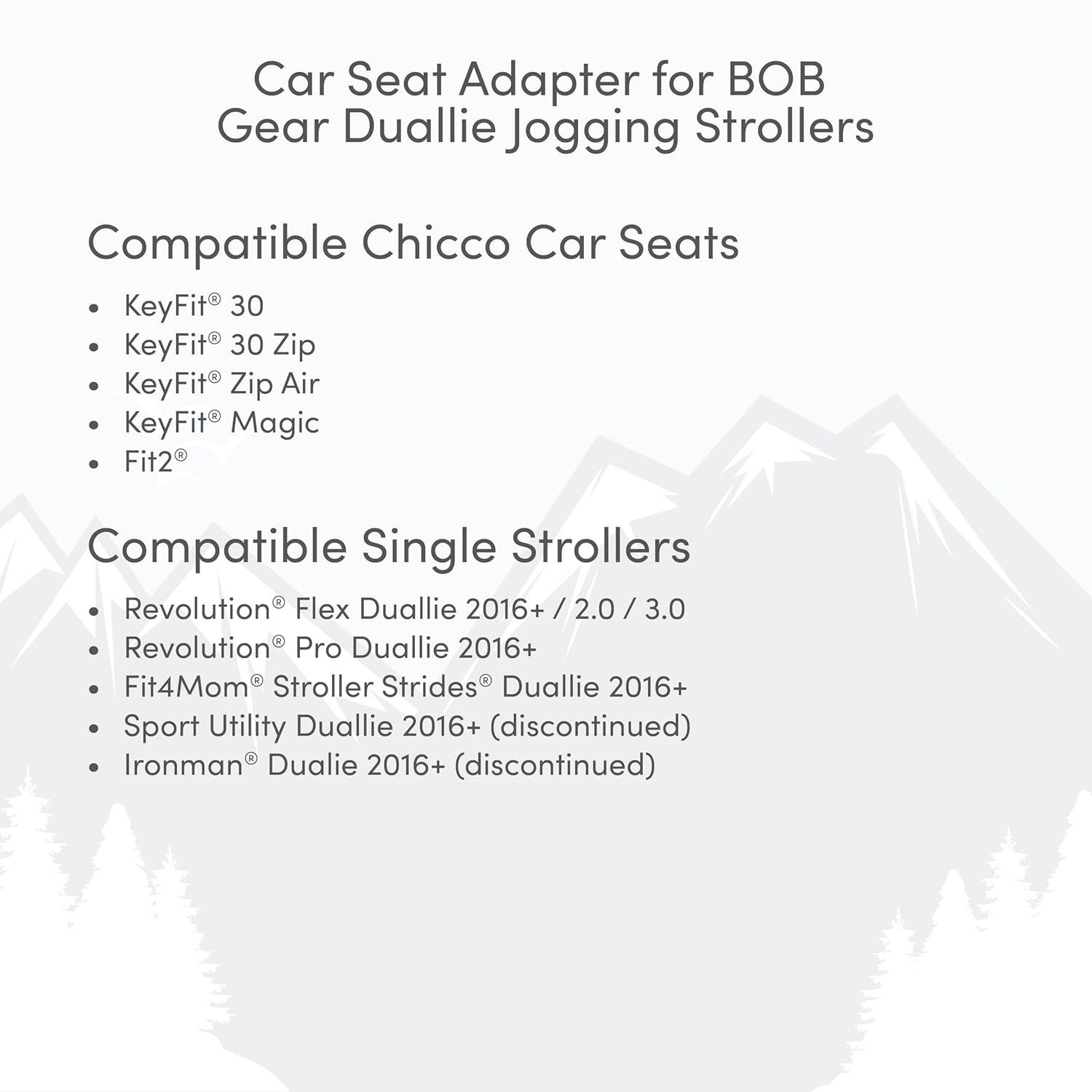 imageBOB Gear Duallie Jogging Stroller Infant Car Seats Adapter for Chicco Branded Car SeatsChicco