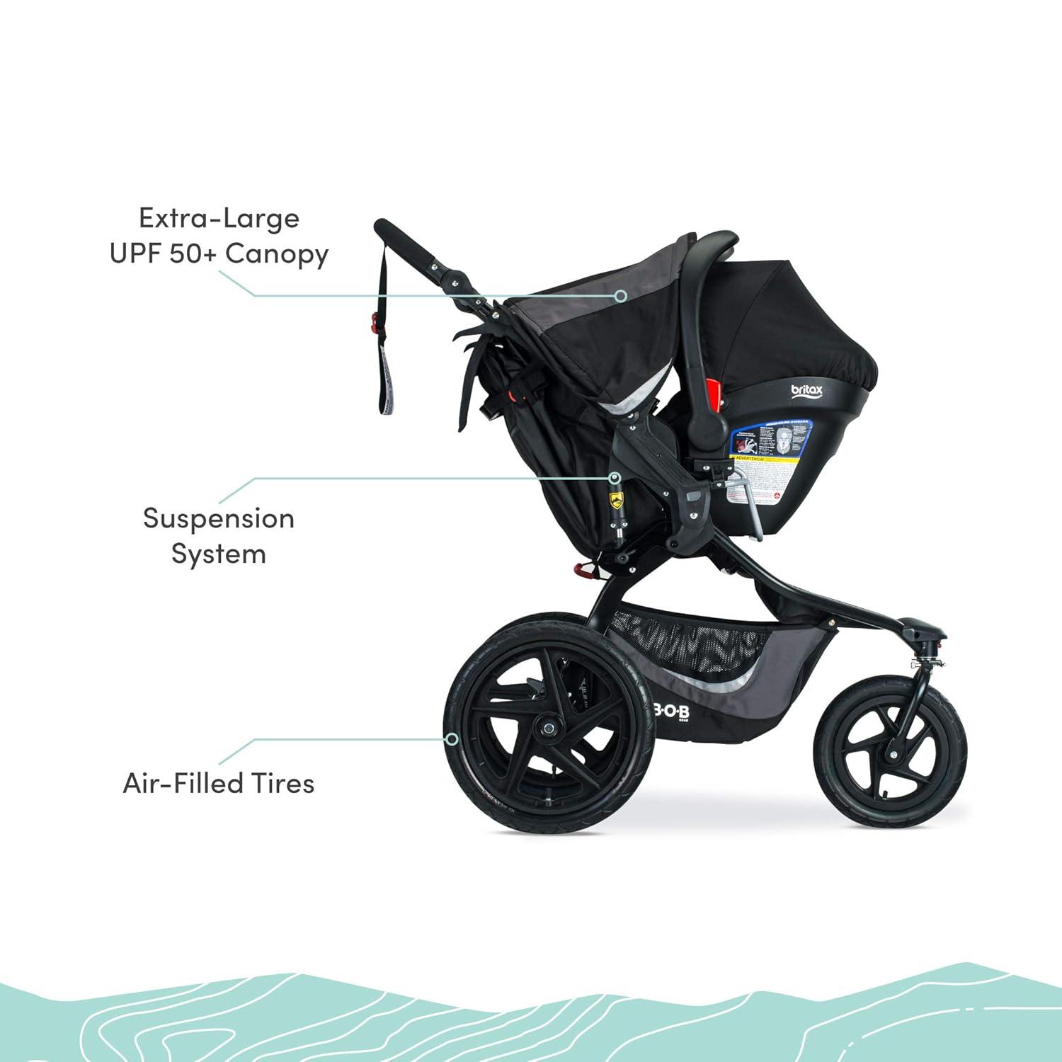 imageBOB Gear Revolution Flex 30 Travel System with BSafe Gen2 Infant Car Seat Graphite Black