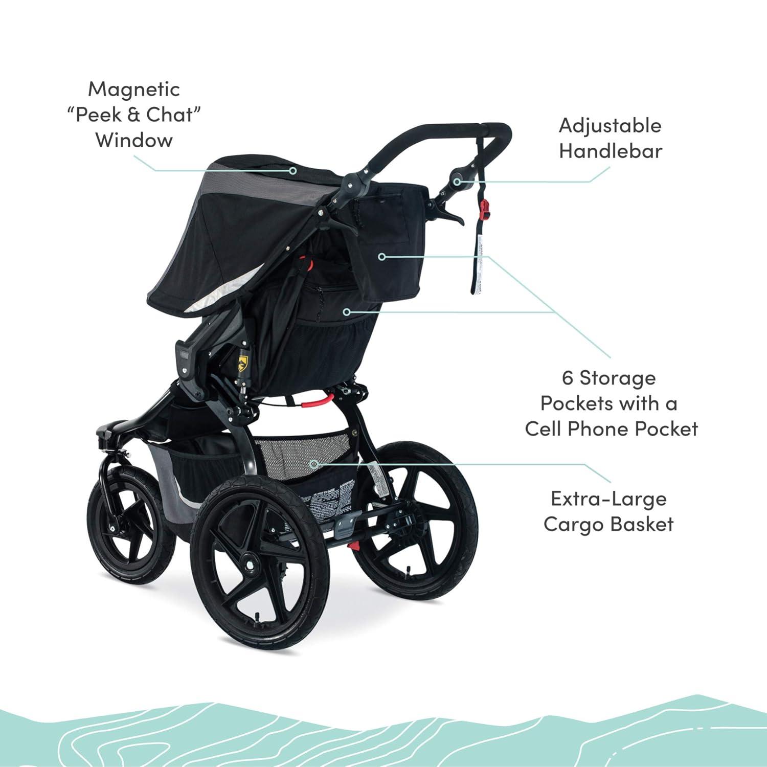 imageBOB Gear Revolution Flex 30 Travel System with BSafe Gen2 Infant Car Seat Graphite Black
