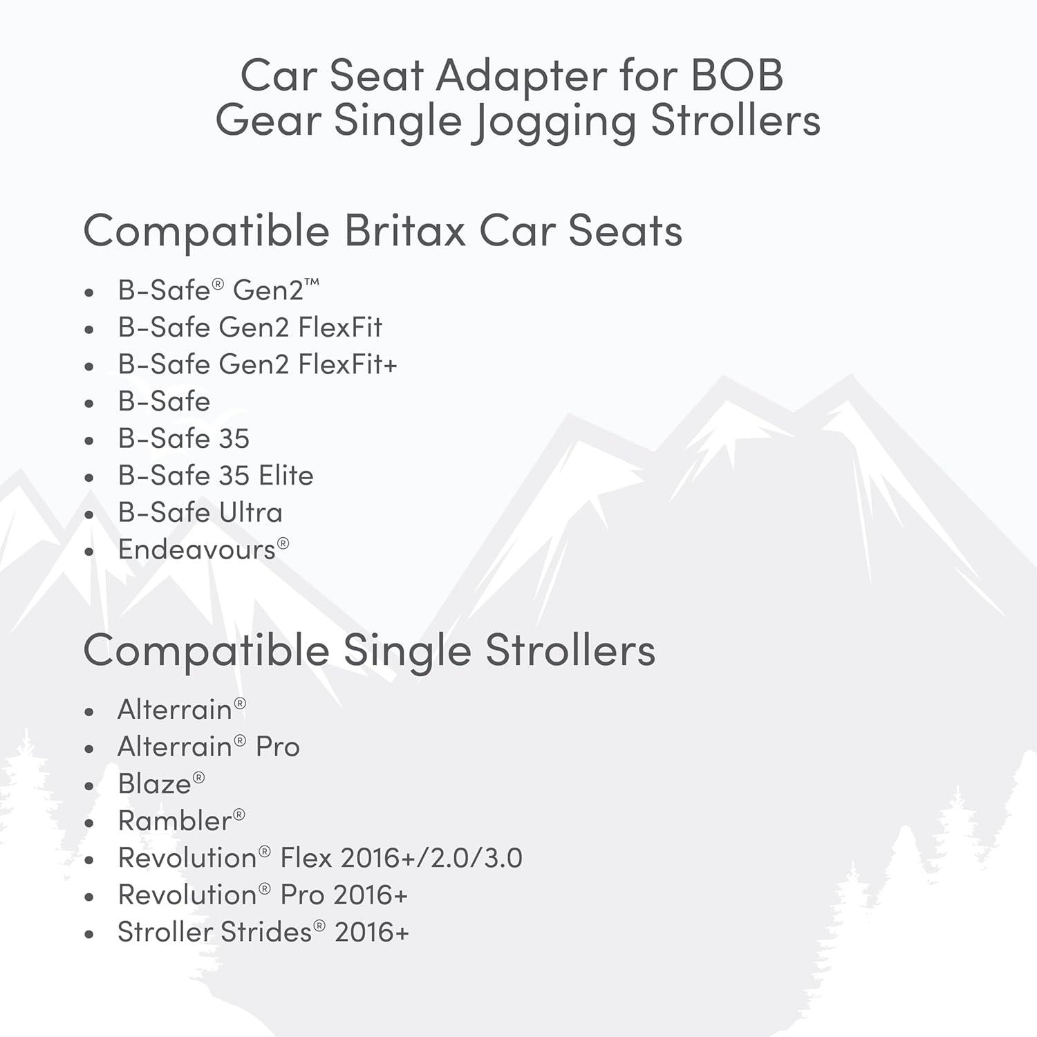 imageBOB Gear Single Jogging Stroller Adapter for Graco Infant Car SeatsGrey
