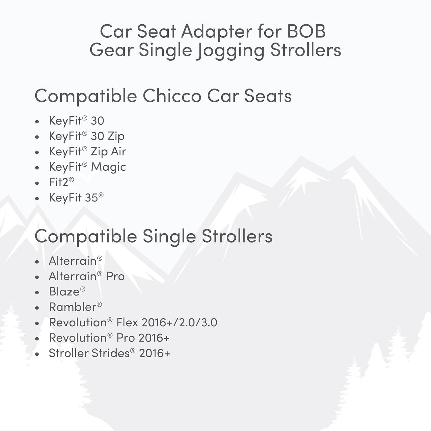 imageBOB Gear Single Jogging Stroller Adapter for Graco Infant Car SeatsGrey