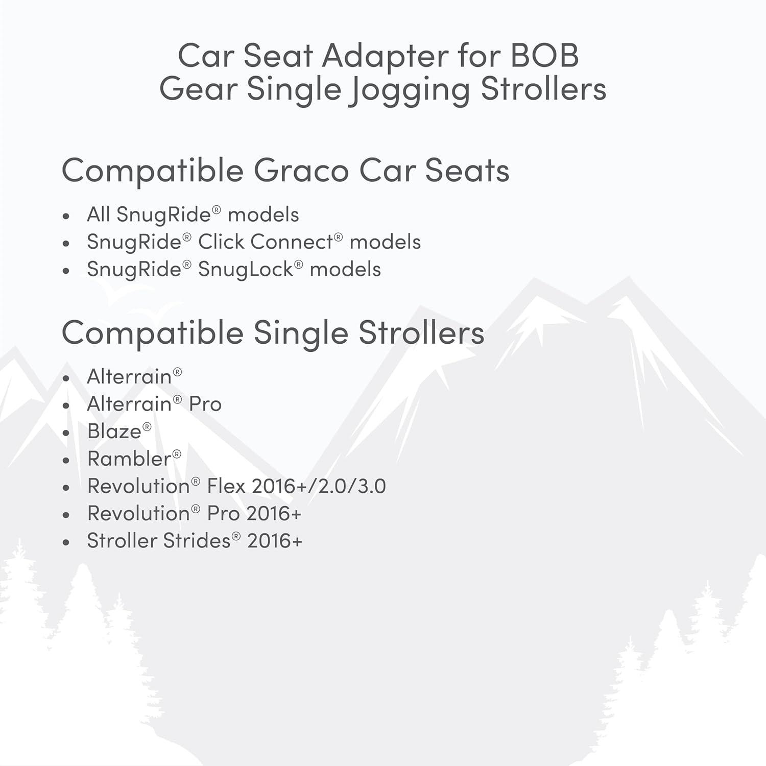 imageBOB Gear Single Jogging Stroller Adapter for Graco Infant Car SeatsGrey