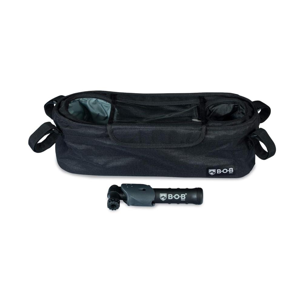 imageBOB Gear Deluxe Handlebar Console with Tire Pump for Single Jogging Strollers Black2 Piece Set